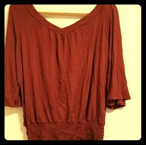 Burnt Red wide shoulder top